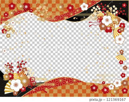 和柄背景素材1　花あしらい 121369167