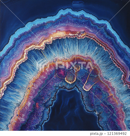 青い幻想的な天然石のテクスチャ背景　AI画像 121369492