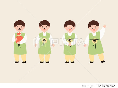 Vector illustration of a boy wearing hanbok 121370732