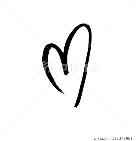 Hand Drawn Brush Heart Illustration. 121370961