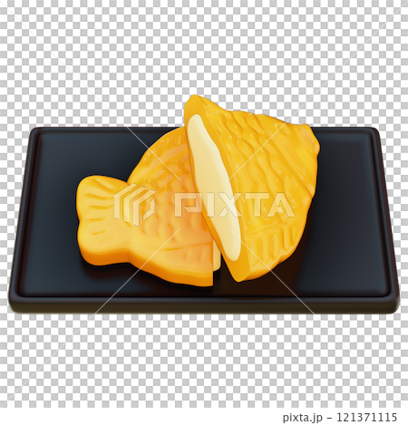 Taiyaki with custard cream filling Clipart , Japanese Fish-Shaped Pastry , Korean street food Bungeoppang On transparent background , 3D Rendering Taiyaki with custard cream filling Clipart , Japanese Fish-Shaped Pastry , Korean street food Bungeoppang On transparent background , 3D Rendering 121371115