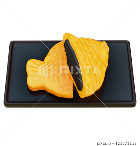 Taiyaki with Black bean filling Clipart , Japanese Fish-Shaped Pastry , Korean street food Bungeoppang On transparent background , 3D Rendering Taiyaki with Black bean filling Clipart , Japanese Fish-Shaped Pastry , Korean street food Bungeoppang On transparent background , 3D Rendering 121371118