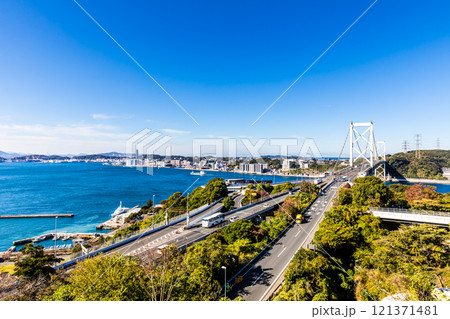 和布刈第二展望台からの関門橋【福岡県北九州市】 121371481