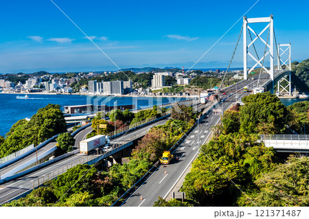 和布刈第二展望台からの関門橋【福岡県北九州市】 121371487