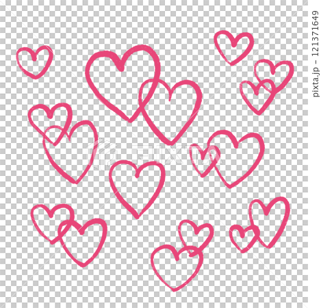 Hand-drawn heart illustration icon. An illustration of many hearts. A doodle of a Valentine's Day image. Hand-drawn heart illustration icon. An illustration of many hearts. A doodle of a Valentine's Day image. 121371649