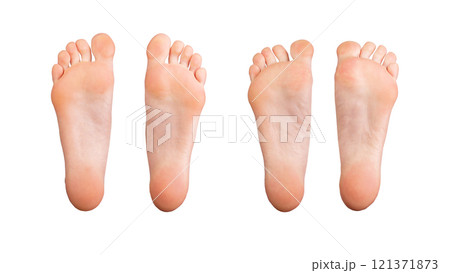 Bare feet pair. Relaxed and symmetrical pose showcasing smooth soles and toes, emphasizing natural Bare feet pair. Relaxed and symmetrical pose showcasing smooth soles and toes, emphasizing natural 121371873