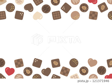 バレンタインのチョコレートのフレーム背景素材01 121371946