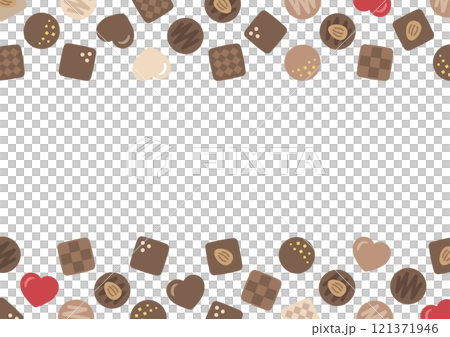バレンタインのチョコレートのフレーム背景素材01 121371946
