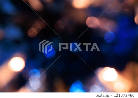 青とオレンジの煌めきテクスチャ 121372466