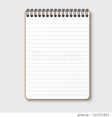 Notepad with a horizontal spring spiral....のイラスト素材 [121372853] - PIXTA