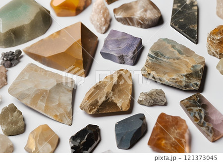 Stone containing a variety of mixed mineral ores.AI Generated 121373045