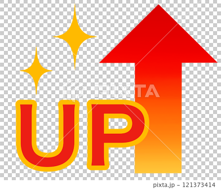 矢印　上昇　アップ 121373414