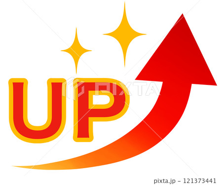 矢印　上昇　アップ 121373441
