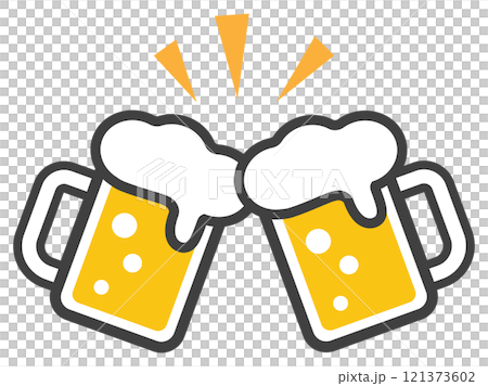 Illustration of a beer toast Illustration of a beer toast 121373602