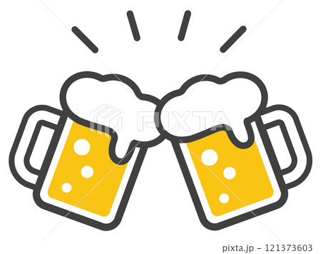 シンプルでかわいいビールのイラスト 121373603