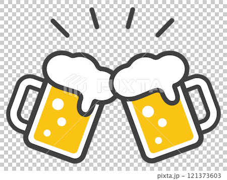シンプルでかわいいビールのイラスト 121373603