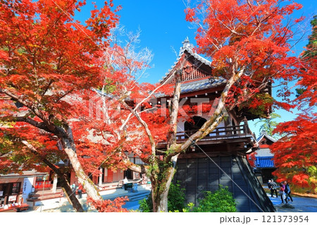 【滋賀県】晴天の永源寺の紅葉(鐘楼) 【滋賀県】晴天の永源寺の紅葉(鐘楼) 121373954