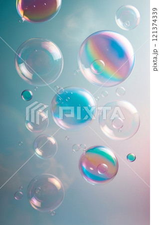 シャボン玉の背景画像04 121374339