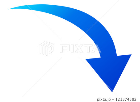 矢印　アイコン　下がる 121374582