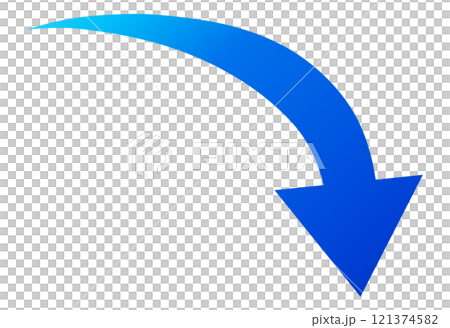 矢印　アイコン　下がる 121374582