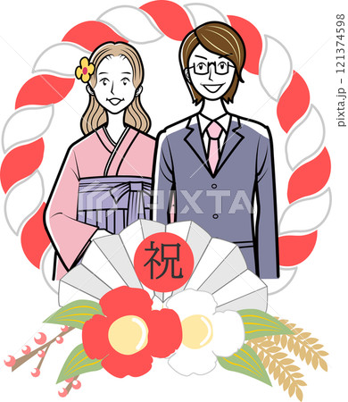 正装の男女 121374598