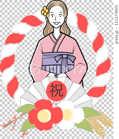 袴姿の成人女性 袴姿の成人女性 121374605