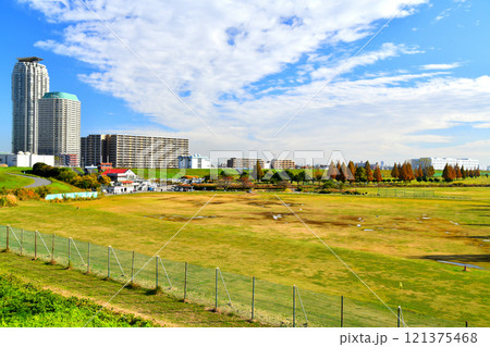 新荒川大橋／荒川より川口市方面を望む(埼玉県川口市)【2024.11】 121375468