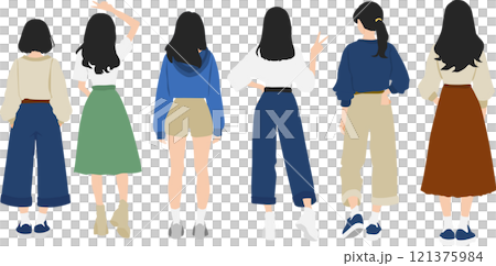 婦女從後面的插圖集 121375984