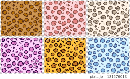 Leopard print seamless patterns set Leopard print seamless patterns set 121376018