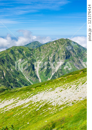 雷鳥沢登山道から見る奥大日岳と大日岳　北アルプス劔岳登山 121376414
