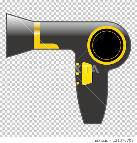 Black and yellow luxury hair dryer illustration (white background) 121376708