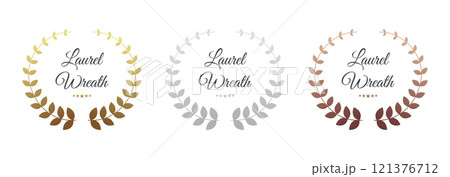 Award Winner emblem collection of gold, silver and bronze laurel wreath. Vector illustration Award Winner emblem collection of gold, silver and bronze laurel wreath. Vector illustration 121376712