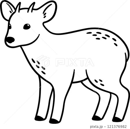 Pudu deer vector drawing 121376982