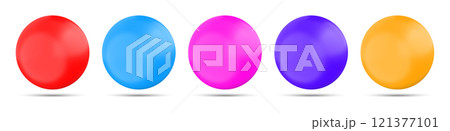 Collection of colorful 3d spheres isolated on white. Vector illustration Collection of colorful 3d spheres isolated on white. Vector illustration 121377101