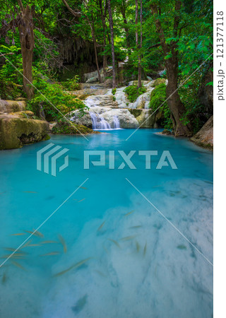Erawan deep forest waterfall, Kanchanaburi, Thailand 121377118