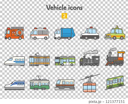 働く車のアイコン集 121377151