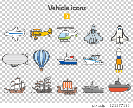 飛行機・船舶のアイコン集 121377153