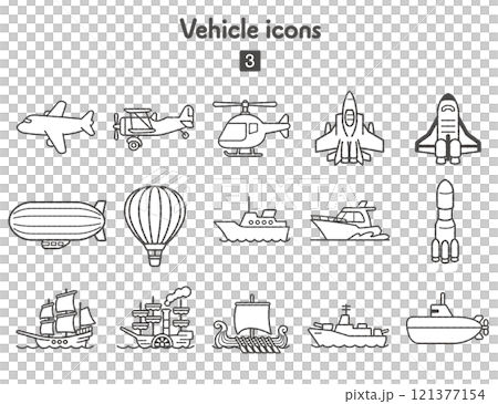 飛行機・船舶のアイコン集 121377154