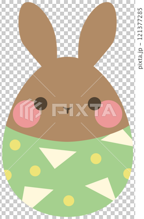 復活節兔子復活節彩蛋深棕色向量素材 121377285