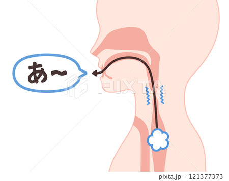 食道発声の仕組みのイラスト 121377373