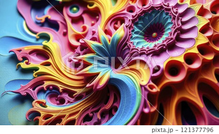 Vivid Swirls of Radiance%3A A Burst of Colorful Energy 121377796
