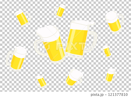 杯子生啤酒插圖 121377810