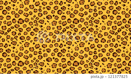 かわいい黄色のヒョウ柄　16：9 121377825