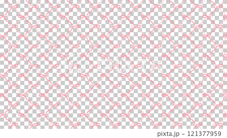 ピンク色の和風リボン結びの格子柄 16:9 ピンク色の和風リボン結びの格子柄 16:9 121377959