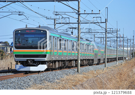 東北本線　栗橋－東鷲宮　JR東日本　E231系1000番台　U518編成（小山） 121379688