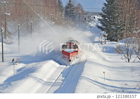 宗谷本線　蘭留ー塩狩　JR北海道　DE15-2515（旭川）　ラッセル　常時排雪列車　常排 121380157