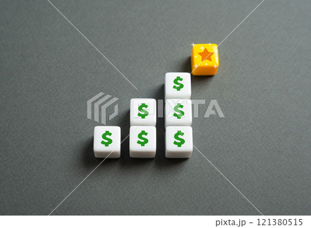 Financial Success. Investing money to achieve success and recognition. Reach the heights and earn the reward. Achieve the set goal. 121380515