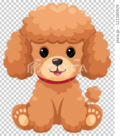 Cute sitting toy boodle dog stuffed toy illustration icon 121380929
