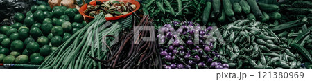 Fresh Vegetables at a Local Market Showcasing Seasonal Produce 121380969