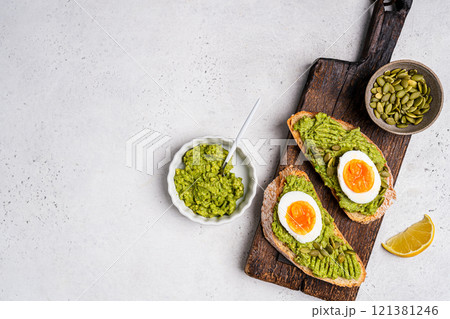 Toast with avocado Toast with avocado 121381246
